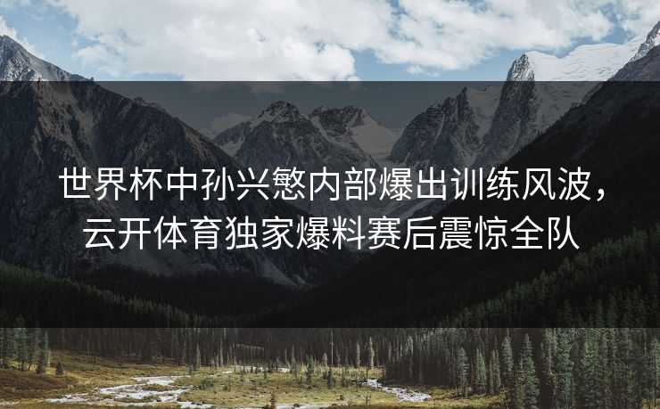 世界杯中孙兴慜内部爆出训练风波，云开体育独家爆料赛后震惊全队
